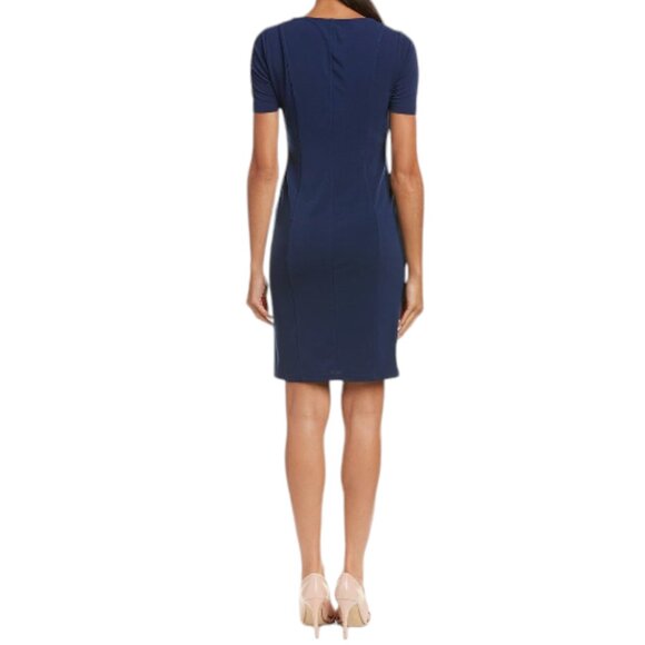 Tahari Lila Dress Blue Dusk Short Sleeve Cocktail Dress NEW NWT Size 6 - Picture 3 of 14